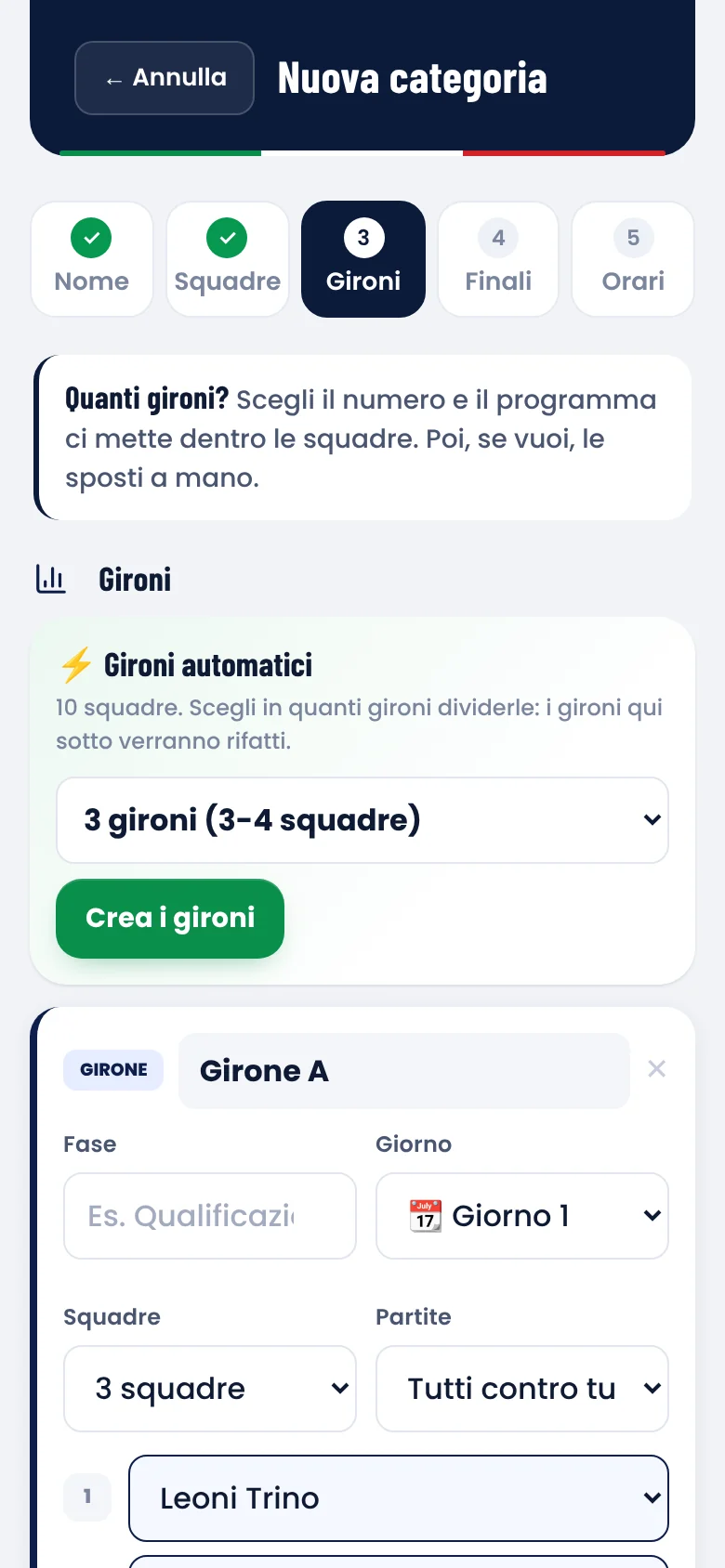 Creación de una categoría desde el móvil: grupos automáticos